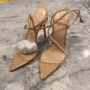 Femme LA nude and pvc Gia heels brand new